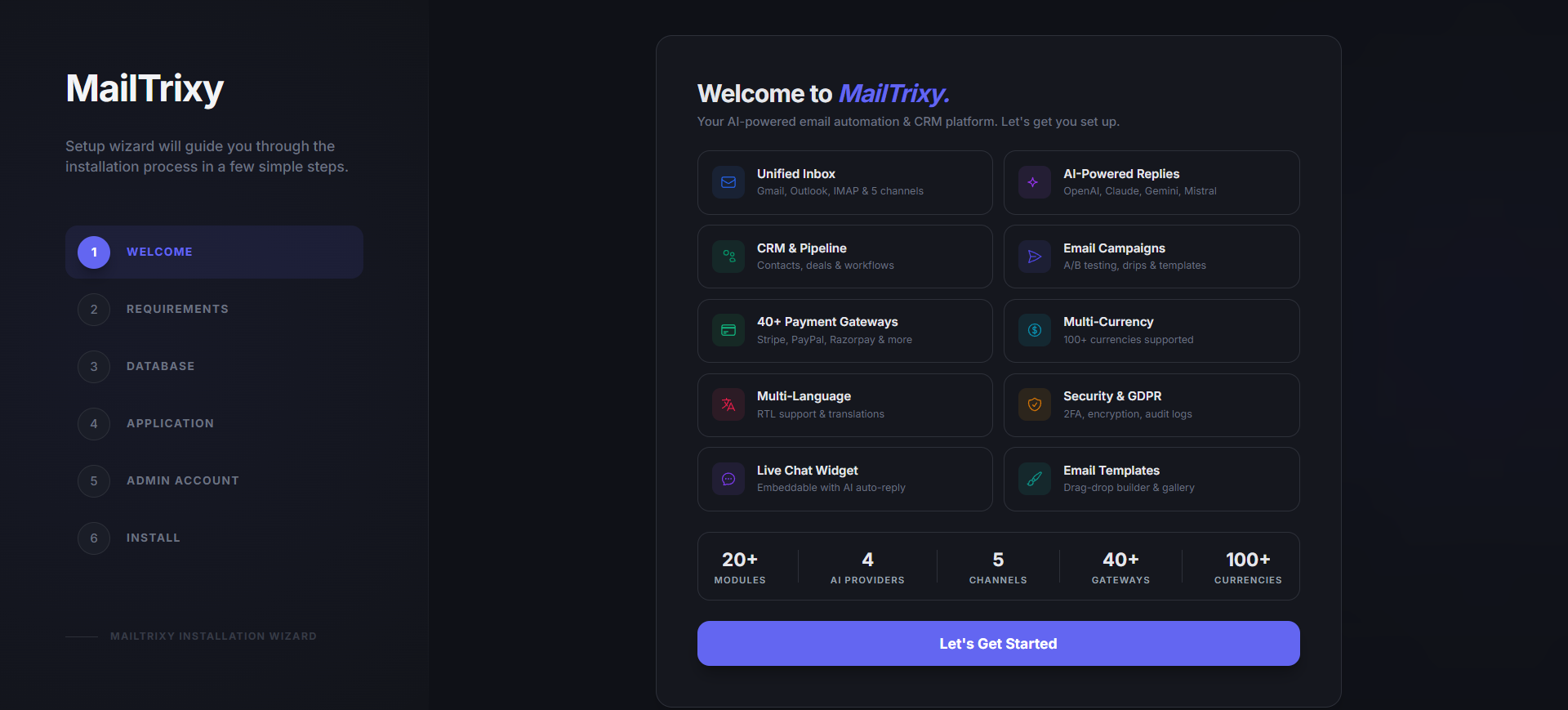 Installer Welcome Page